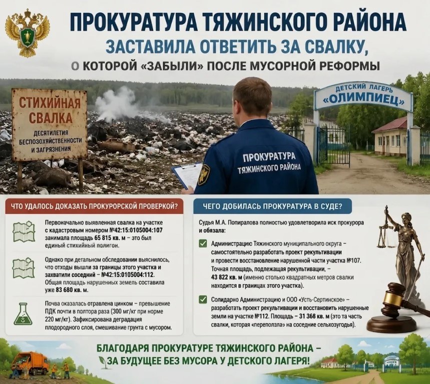 Прокуратура Тяжинского района заставила ответить за свалку, о которой «забыли» после мусорной реформы
